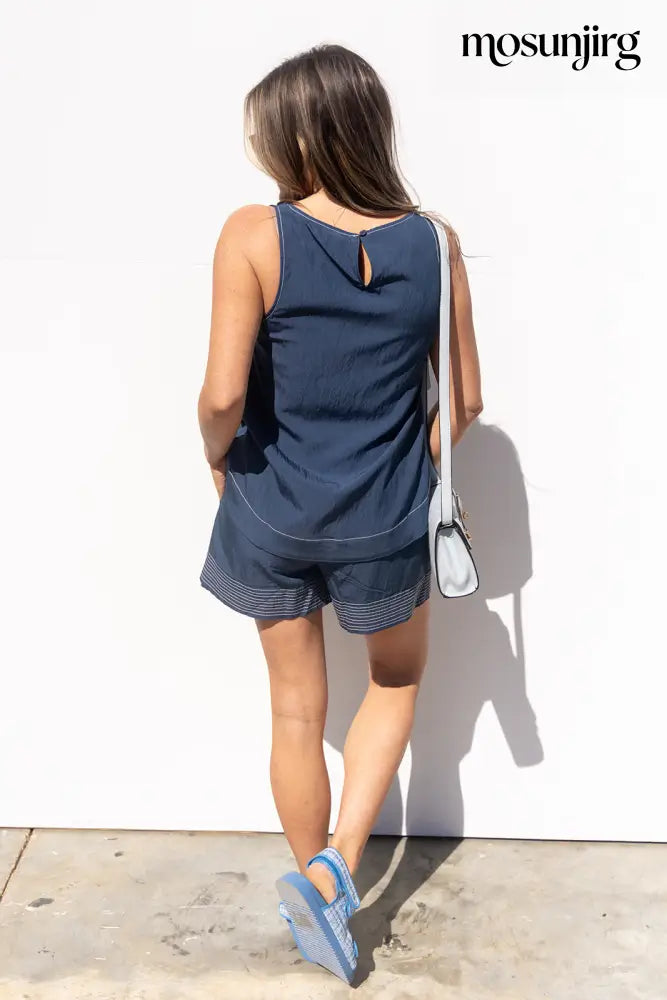 Bless The Broken Road Blouse - Navy