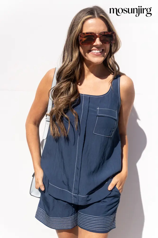 Bless The Broken Road Blouse - Navy