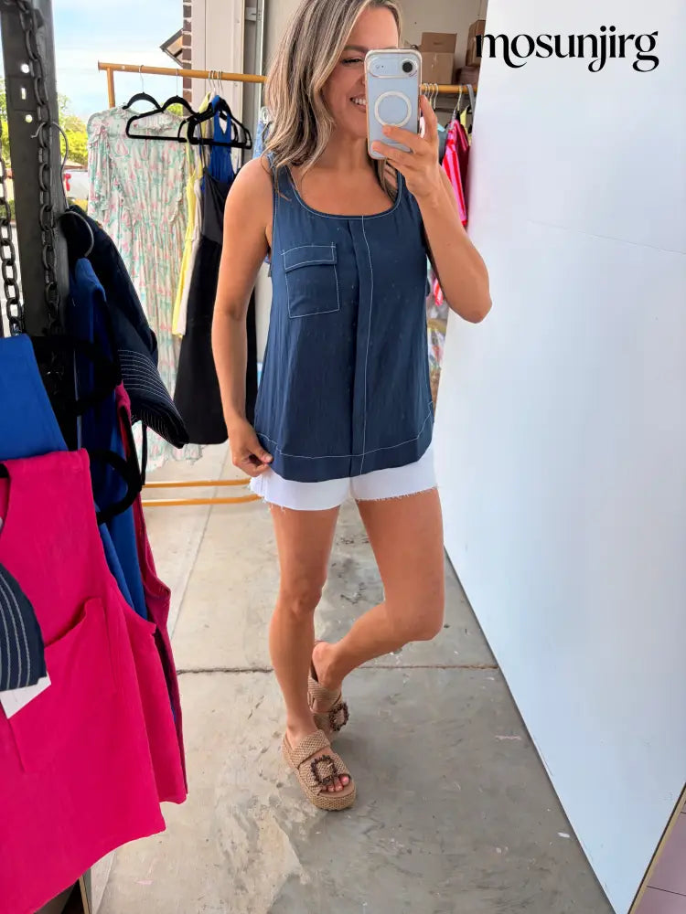Bless The Broken Road Blouse - Navy