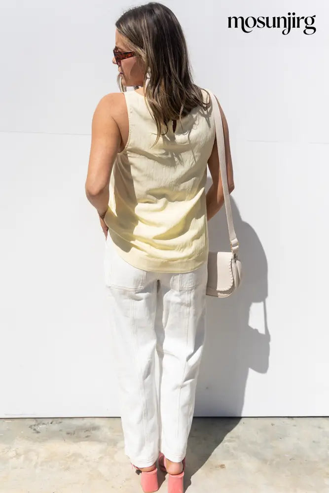 Bless The Broken Road Blouse - Pale Banana