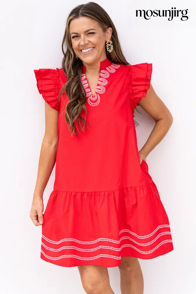 Closer To The Heart Dress - Red