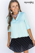 Everything In Between Blouse - Fair Aqua