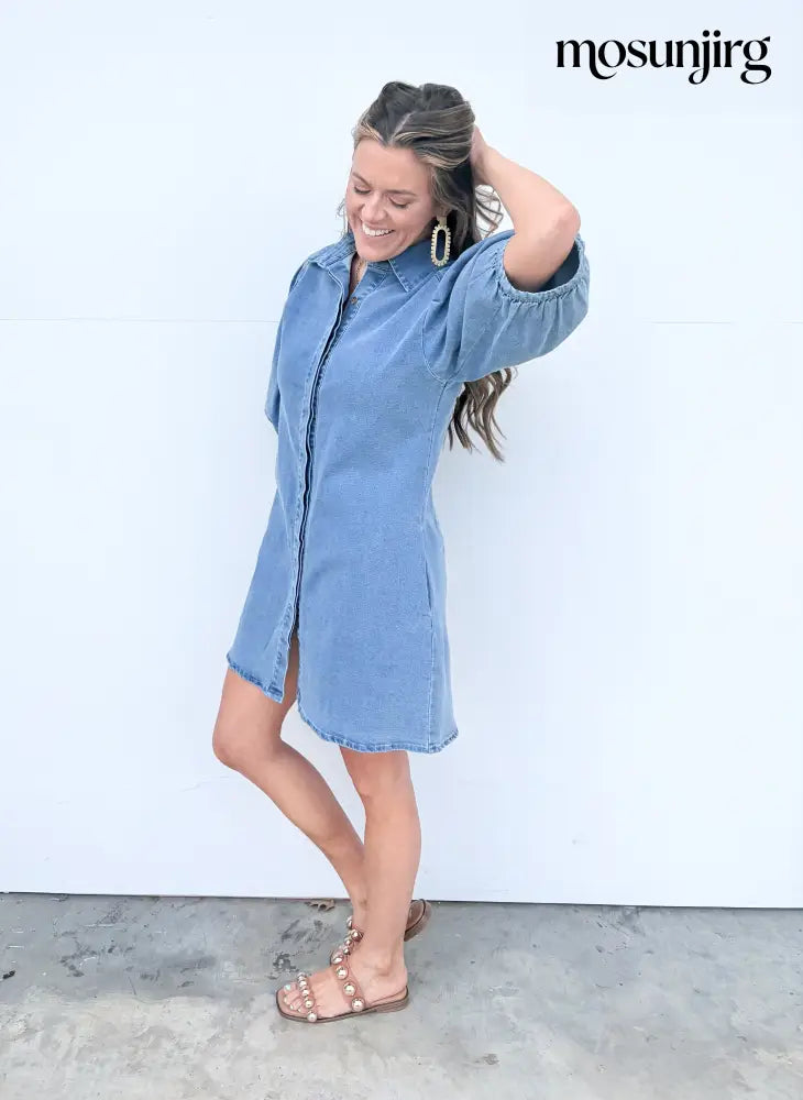Jesus Take The Wheel Dress - Denim