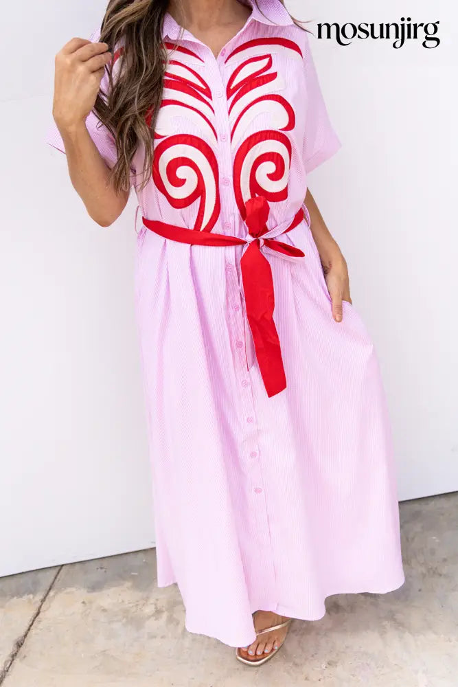 Little More Summertime Midi Dress - Baby Pink