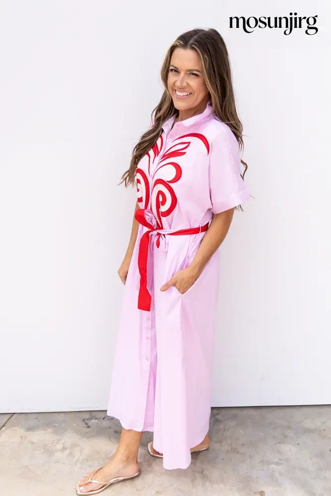 Little More Summertime Midi Dress - Baby Pink