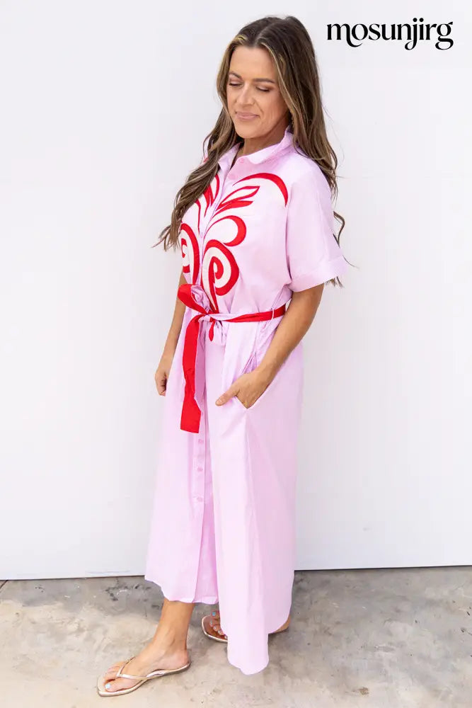 Little More Summertime Midi Dress - Baby Pink