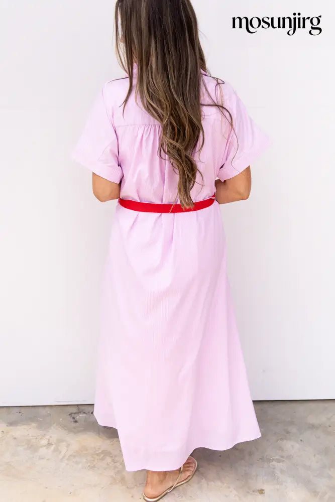 Little More Summertime Midi Dress - Baby Pink