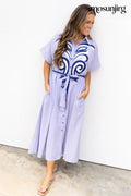 Little More Summertime Midi Dress - Blue