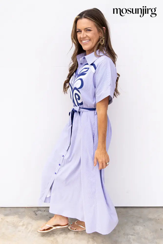 Little More Summertime Midi Dress - Blue