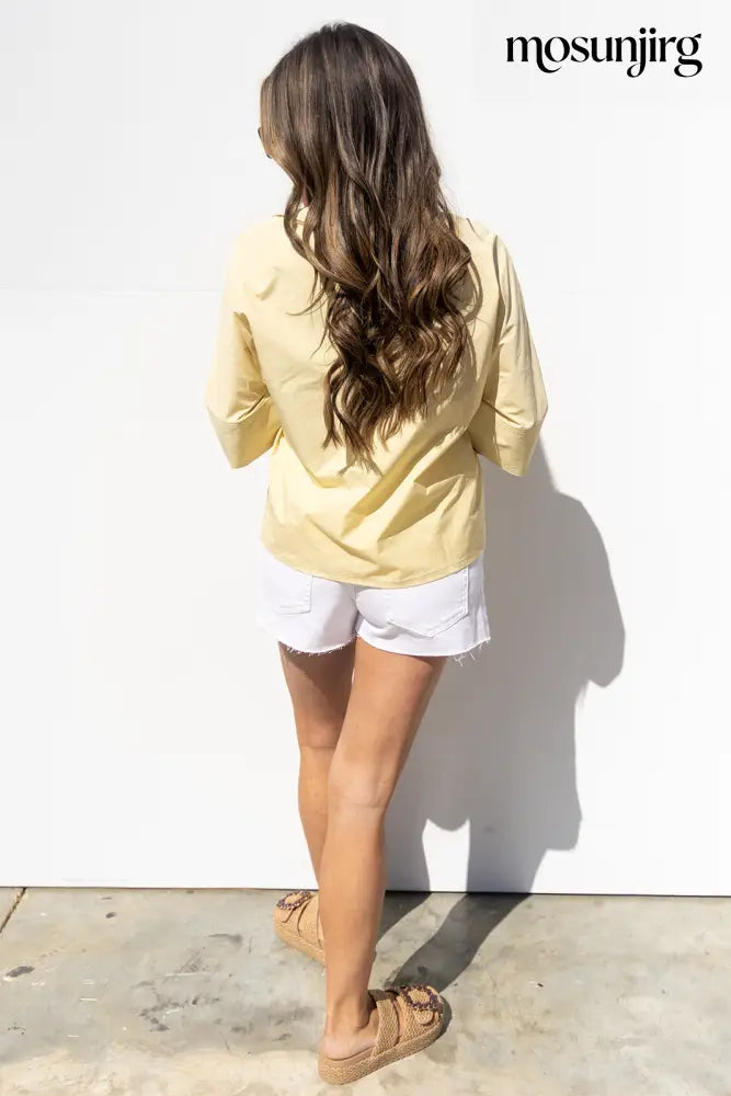 Need You Now Blouse - Pale Banana