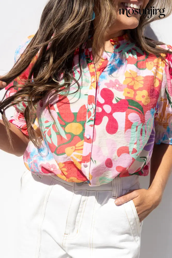 Rumor Has It Blouse - Cherry Mix