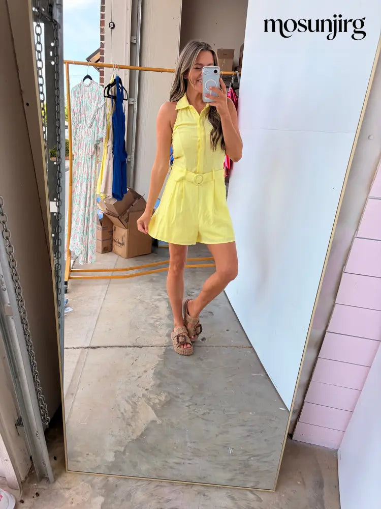 Wish I Didn’t Romper - Pale Banana