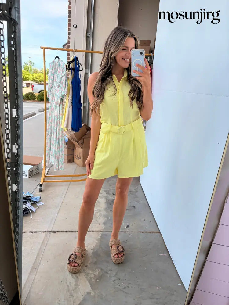 Wish I Didn’t Romper - Pale Banana