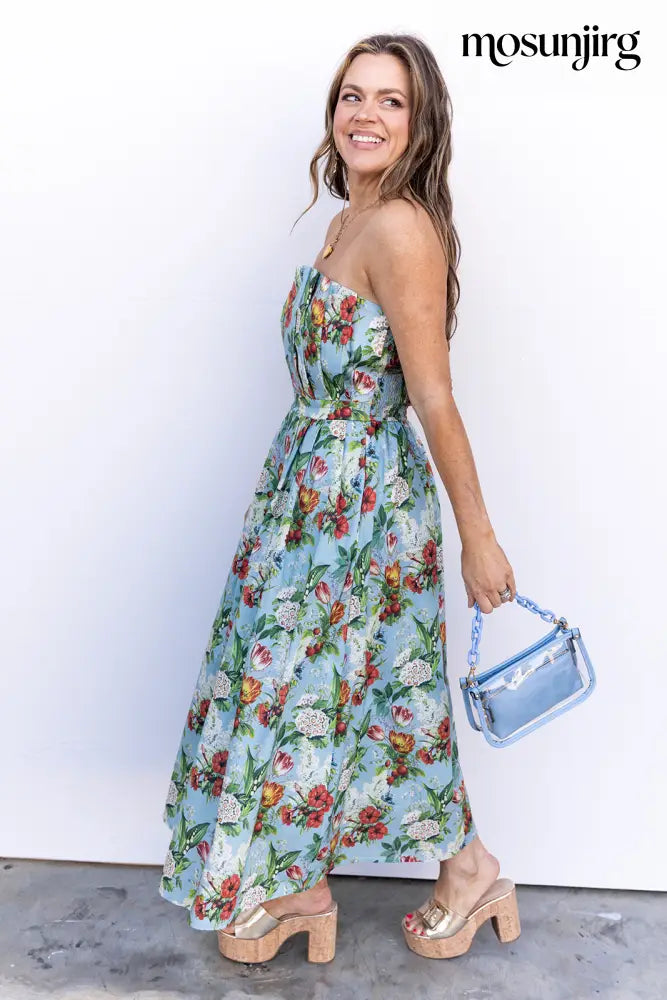 You Shook Me All Night Long Midi Dress - Blue