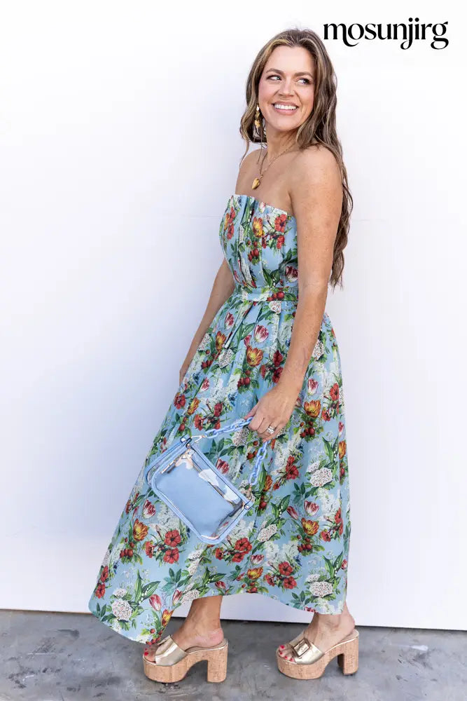 You Shook Me All Night Long Midi Dress - Blue